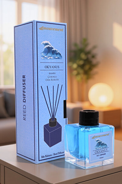 MOUVEMENT Okyanus Esintisi 100 ml Bambu Çubuklu Oda Kokusu Evinizde Doğal Ve Sakinleştirici Atmosfer Yaratın