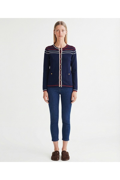 Yargıcı Regular Crew Neck Long Sleeve Cardigan