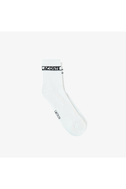 Lacoste Unisex Baskılı Beyaz Çorap