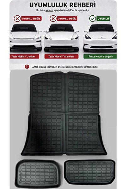 TESLA Li Parts Model Y Legacy TPE 3D Ön ve Arka Bagaj Havuzu Paspas Seti