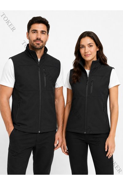 TOKER TEKSTİL Vestă Softshell Plus – Vestă de lucru rezistentă la vânt și la apă