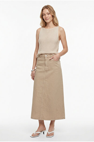 Masha Kate Evaze Denim Midi Etek