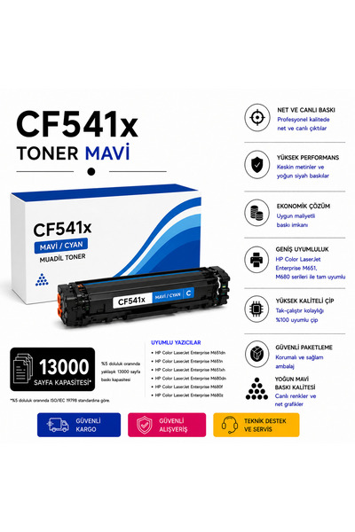 MUADİL TONER HP CF541x Toner Mavi
