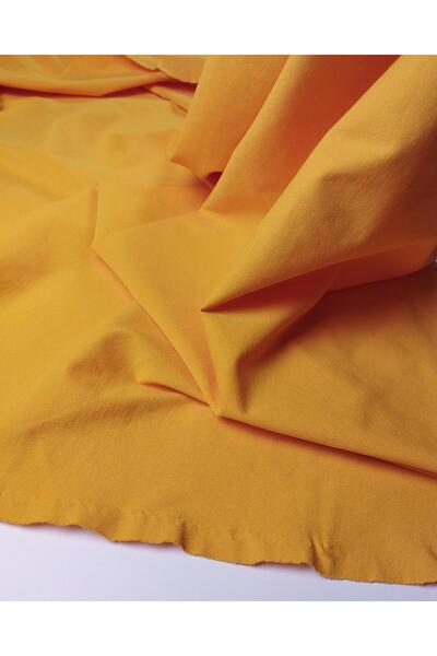 Kumaş Parça Dark Yellow Flexible Jersey Fabric with Full Tok Posture for Dres...
