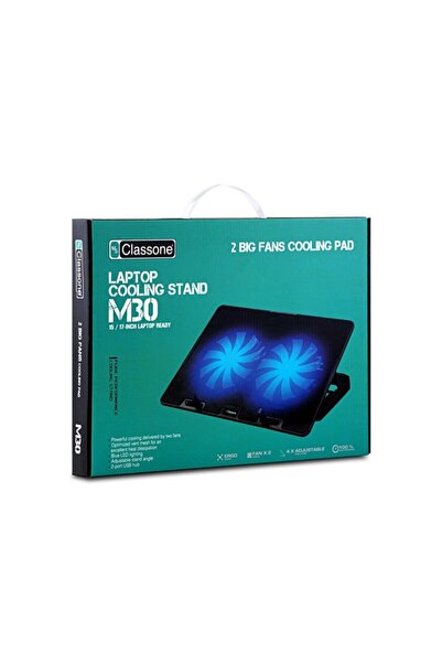 Classone M30 Gaming Mavi Led Notebook Sogutucu,14-17 Inch, 2 Fan, 2 Usb, 4x Stand Özelliği