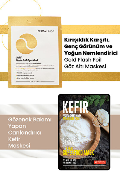 Dermal Gold Color 3 Layer Eye and Pore Mask Set - Revitalizing, 100% Cotton