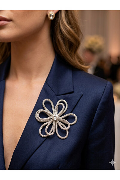 Brosch Design Krstal taş tasarım çiçek formlu broş
