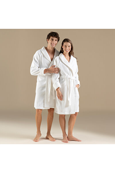 Chakra Halat de baie unisex Eva Cotton 100% bumbac, alb