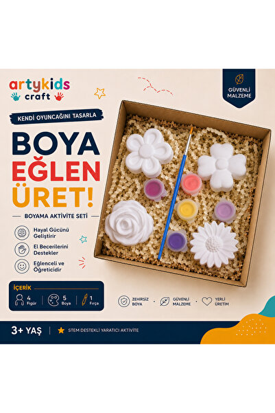ArtyKids Craft Taş Tozu Boyama Kiti // Tatlı Çiçekler// Aile - Çocuk Aktivitesi