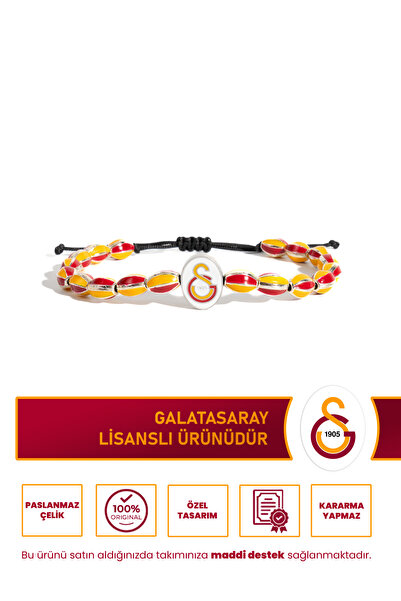 Galatasaray GS Logo Parçalı Ayarlanabilir Bileklik Lisanslı Taraftar Bilekliği