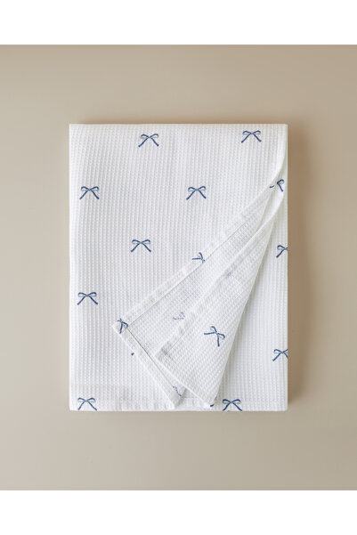 English Home Romance Ribbon Tek Kişilik Pike 150x220 cm Mavi