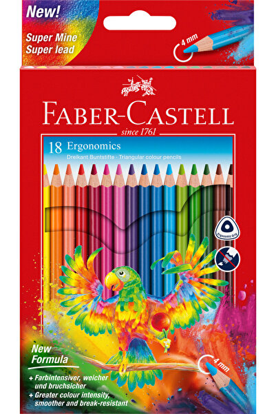 Faber Castell Triangular Colored Pencils 18 Colors Ergonomics Faber-Castell