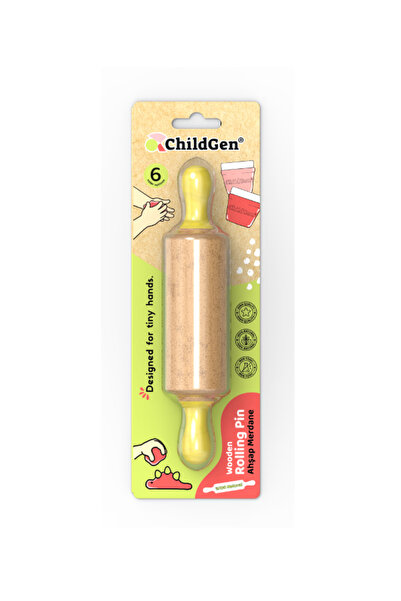 ChildGen Play Dough Mini Ahşap Merdane-sarı