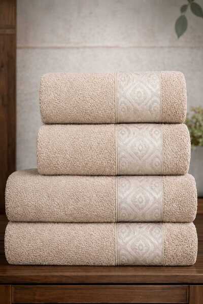 Mela Home Set de prosoape de baie Eye 4-piece - Set de baie turcesc - Prosoap...