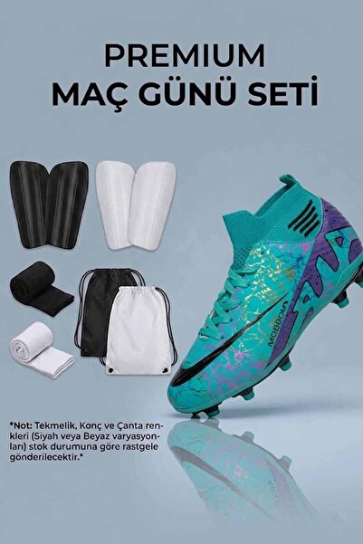 rekorsport Set de ghete de fotbal turcoaz pentru copii și adulți, 4 piese (mă...
