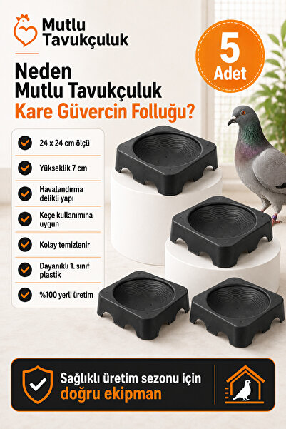 MUTLU TAVUKÇULUK Foluk Güvercin Folluğu Kare 5 Adet Yumurtalık Plastik Pigeon...
