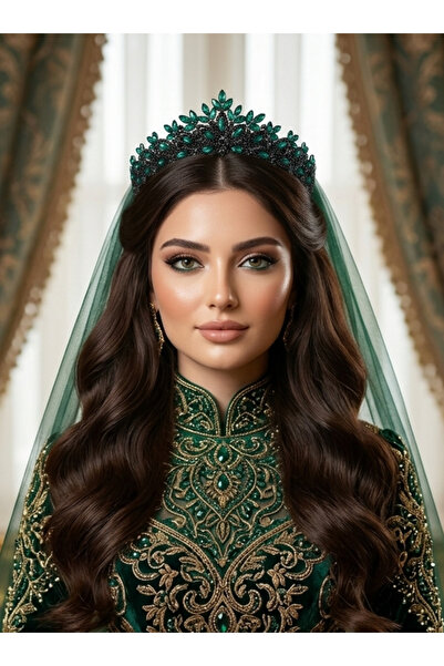 sitrini إكسسوار شعر على شكل تاج للعروس من طراز دارا من هينا ونيشان
