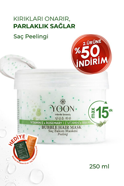 YOON Biberiyeli Saç Maskesi, E Vitamini, Peeling Etkili, Saç Tellerini Güçlen...