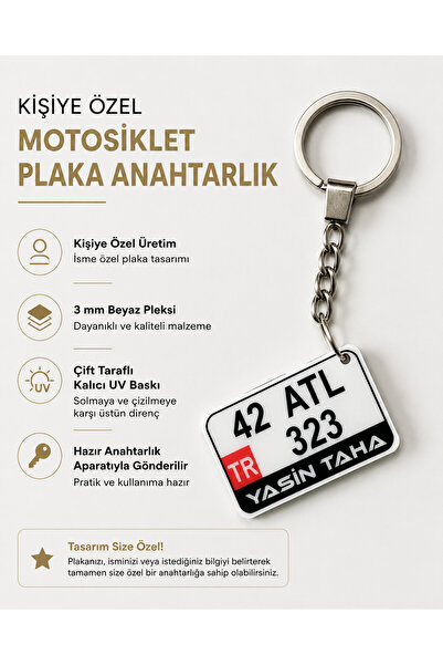 karbonsoft Kişiye Özel Pleksi Motorsiklet Plaka  Anahtarlık