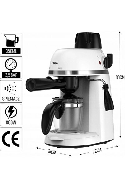 Floria Espressor ZLN9359, 800W, presiune 3,5 Bari pentru 4 cesti, tava scurge...