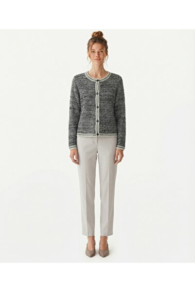 Yargıcı Regular Crew Neck Long Sleeve Cardigan
