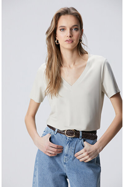 Network Taş V Yaka Basic T-shirt