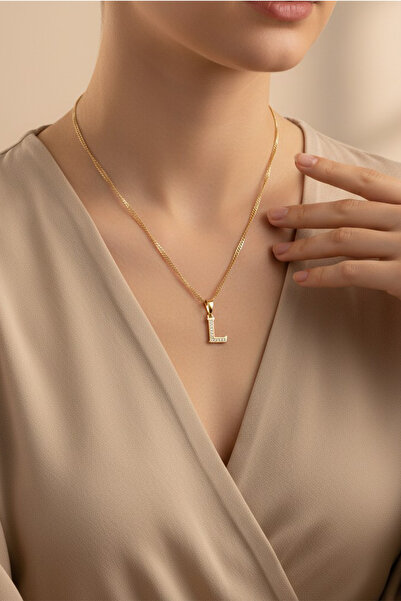 XUPING JEWELRY Style Pearl/Xuping Jewelry L Stone Letter Necklace