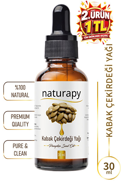 NATURAPY Kabak Çekirdeği Yağı (Pumpkin Seed Oil) Soğuk Sıkım Sabit Yağ 30 ml ...