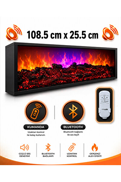 SEDAŞ LIVING UNITS Dekoratif Elektrikli Şömine - 108.5x25.5x17.5 Cm - Farklı ...