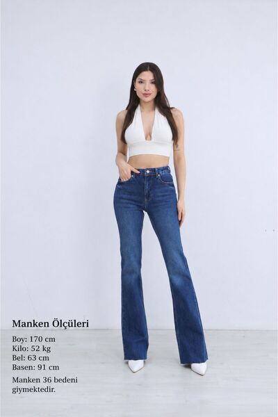Ucajean UCA JEAN Kadın Yüksek Bel Flare Jean Pantolon