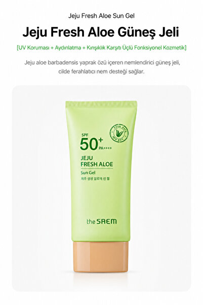 THE SAEM Jeju Aloe Sun Gel Güneş Kremi Spf 50 Ve Pa 50 gr (VİONİNE)