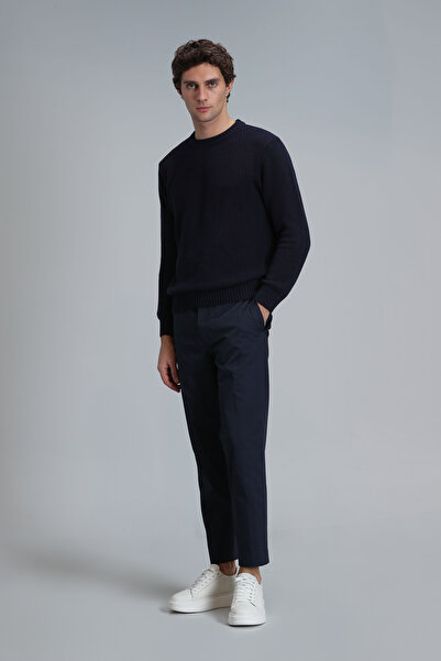 Lufian Pantaloni chino pentru bărbați Plus Smart, slim fit, bleumarin