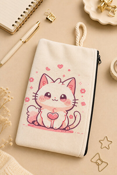 Anime Marketi School Pen Holder or Makeup Bag with Sweet Cartoon Design