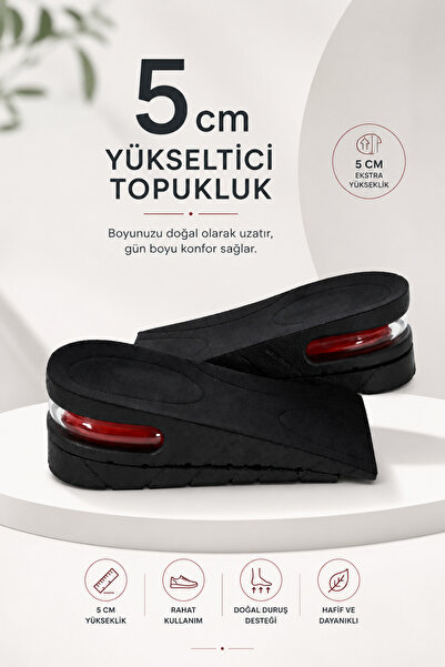 kırmed Boy Yükseltici Topukluk Tabanlık 5 cm Boy Uzatıcı Tabanlık Rahat Topuk...