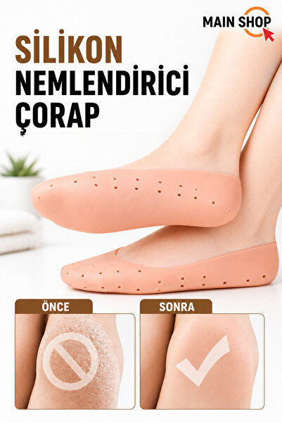 MAİN SHOP Ayak Rahatlatıcı Topuk Çatlak Çorabı Silikon Patik Ten Rengi Çorap ...