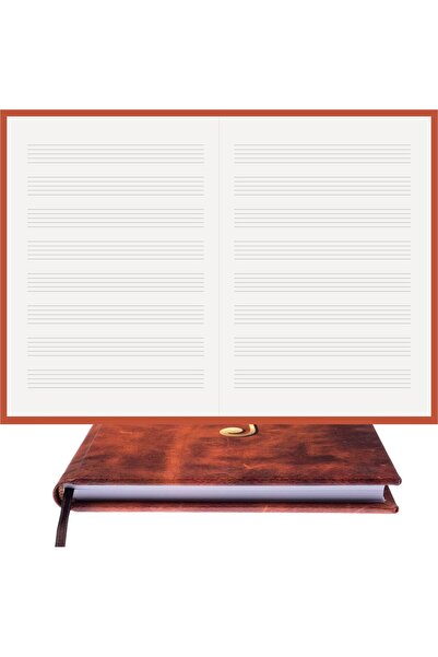 BİDEFTER دفتر ملاحظات موسيقية (بدون غلاف) مصنوع يدويًا بنسبة 100%، مخيط يدويً...