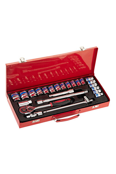 Lawazim Pro7 Ratchet Wrench Set 24Pcs - Heavy Duty Socket Tool Kit with Rever...
