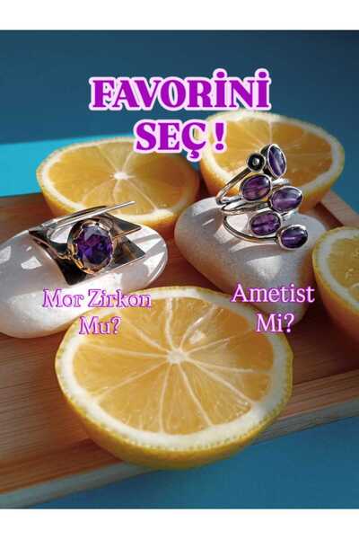 GÜMÜŞ Papila Silver Ametist Tasarım Yüzük