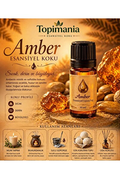 Topimania Yün Kurutma Topları Amber Romantik Uçucu Buhur Yağı Buhurdanlık Esa...