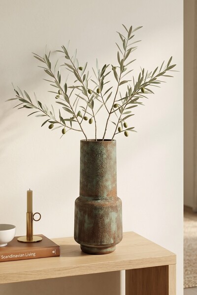 Binbirdemet Διακοσμητικό Γυάλινο Βάζο Antique Patina – Χειροποίητο Ρουστίκ Βά...