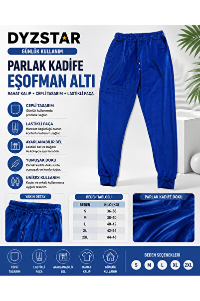Generic Brand Shiny Velvet Pocket Trousers Sweatpants Pajama Bottoms Unisex E...