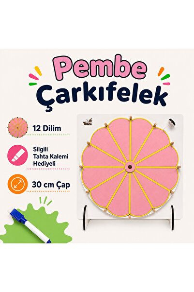 VoleeCraft PEMBE Çarkıfelek Oyunu Ahşap Eğitim Materyali