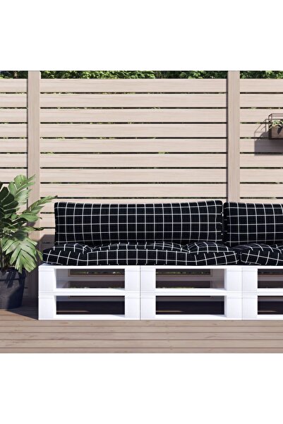 Concept Perne pentru paleți, 2 buc, negru, model carouri, textil oxford