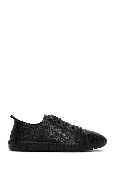 Derimod Pantofi confortabili din piele cu model și șireturi negre pentru feme...