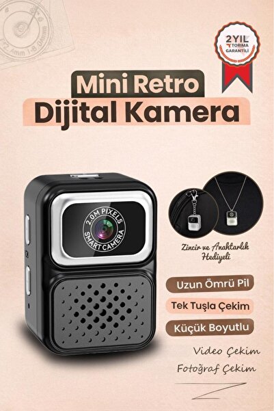 Torima Dijital Fotoğraf Makineleri Video Kamera Mini Anahtarlık 480P CMR36 Siyah