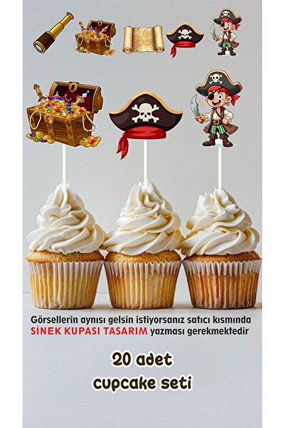 Sinek Kupası Tasarım Pirate Themed Concept Toothpick Cupcake Topper Birthday ...