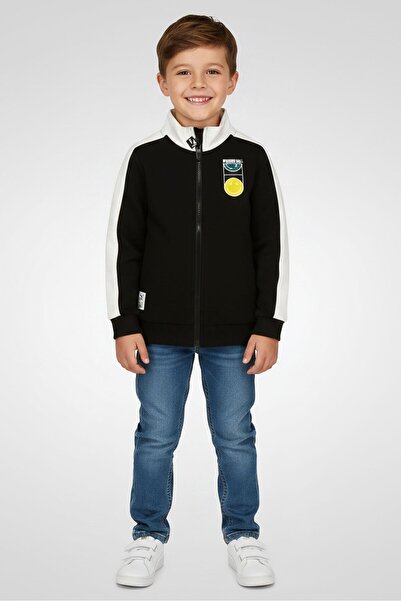 Puma x Smileyworld سترة خارجية بشعار العلامة التجارية للأولاد الصغار، باللون ...