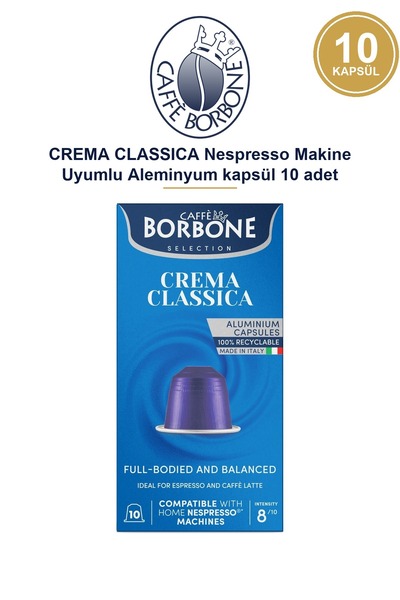 Borbone CREMA CLASSICA Nespresso Makine Uyumlu Aleminyum kapsül 10 adet