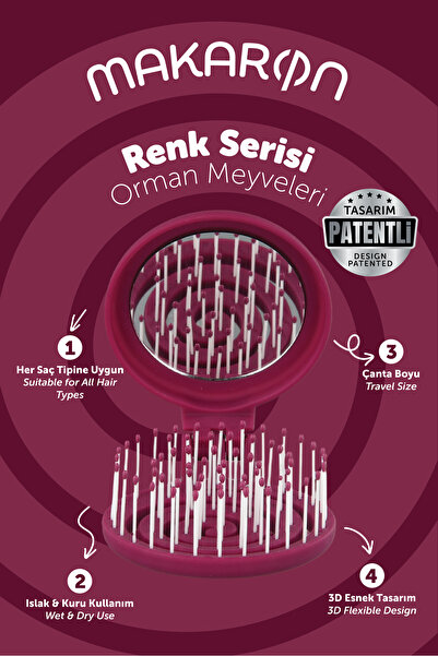 PROCO Perie de păr Beauty Makaron - Perie de păr tridimensională 3D flexibilă...