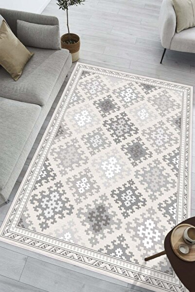 Pelura Halı Kilim Desen Baskılı Kaymaz Yıkanabilir Salon Oturma Odası Mutfak ...